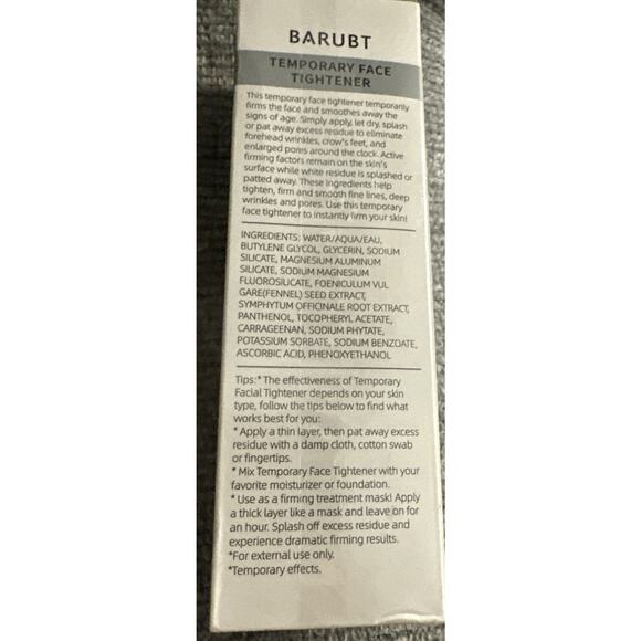 Barubt Temporary Face Tightener 3.4 oz Exp 7/22/27 Tightens & Smooths Appearance - Picture 3 of 4
